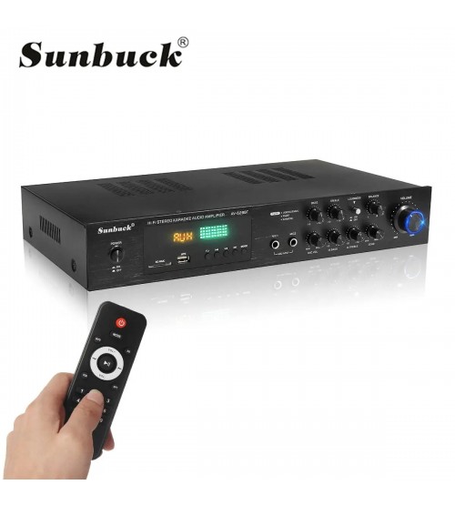 Sunbuck Audio Amplifier Bluetooth 5.0 Subwoofer FM 5 Ch Remote 2000W - AV-628BT